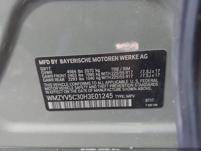 2017 MINI COUNTRYMAN WMZYV5C30H3E01245 Photo 8