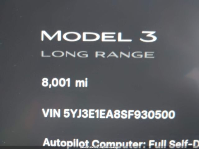 2025 TESLA MODEL 3 5YJ3E1EA8SF930500 Photo 6