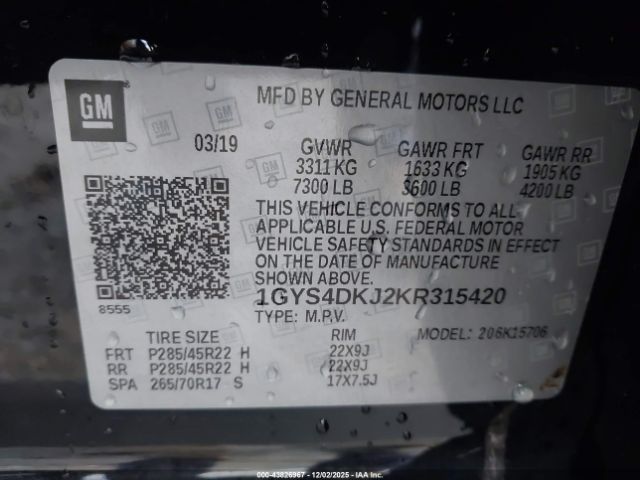 2019 CADILLAC ESCALADE 1GYS4DKJ2KR315420 Photo 8