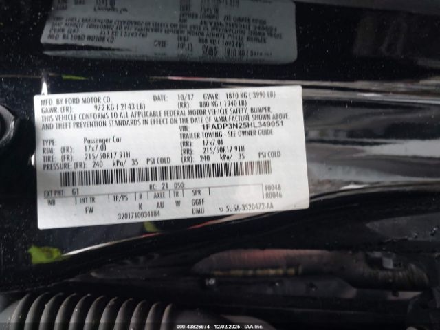 2017 FORD FOCUS 1FADP3N25HL349051 Photo 8