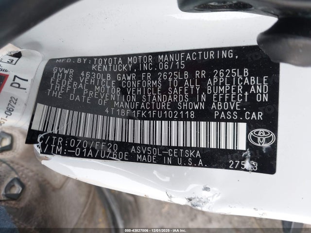 4T1BF1FK1FU102118 Toyota CAMRY SE