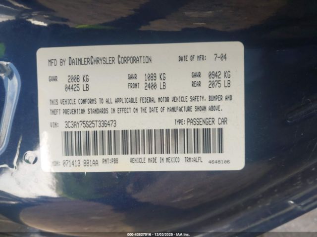 2005 CHRYSLER PT CRUISER 3C3AY75S25T336473 Photo 8