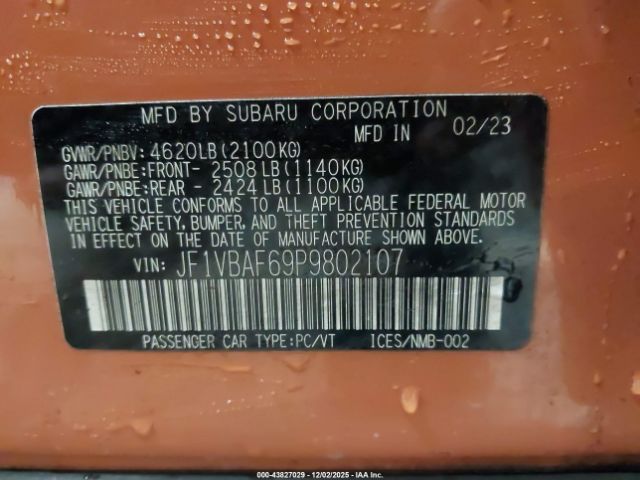 2023 SUBARU WRX JF1VBAF69P9802107 Photo 8