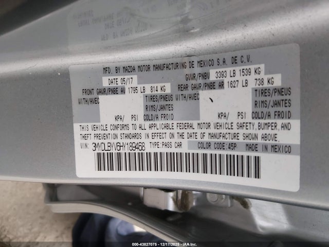 3MYDLBYV6HY189468 Toyota YARIS IA
