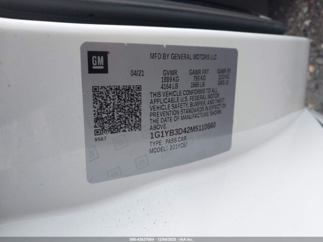 2021 CHEVROLET CORVETTE STINGRAY 1G1YB3D42M5110660 Photo 8