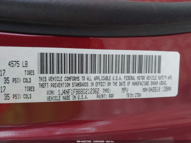 2011 JEEP COMPASS 1J4NF1FB6BD212362 Photo 8