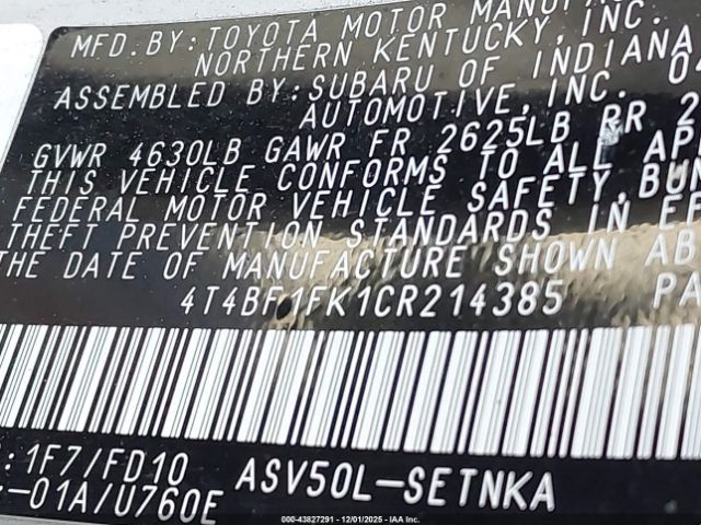 2012 TOYOTA CAMRY 4T4BF1FK1CR214385 Photo 8