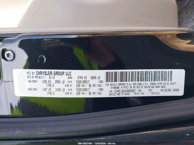 Продаж на аукціоні авто 2013 Chrysler Town & Country Touring, vin: 2C4RC1BG4DR805851, номер лоту: 43827461