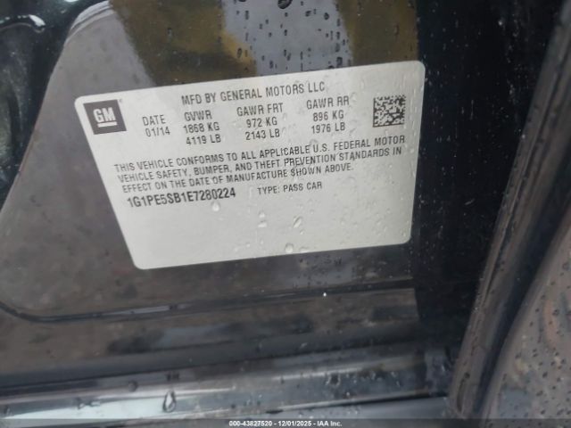 2014 CHEVROLET CRUZE 1G1PE5SB1E7280224 Photo 8