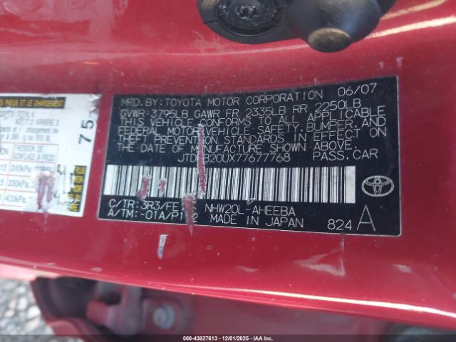2007 TOYOTA PRIUS JTDKB20UX77677768 Photo 8