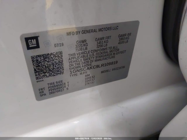 1GNSCAKC9LR109819 Chevrolet Tahoe 2wd Ls