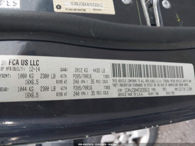 2015 JEEP COMPASS 1C4NJCBA4FD235612 Photo 8