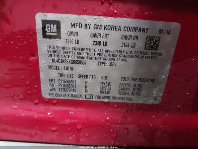 Buick Encore 2016 KL4CJASBXGB650557 Image 9