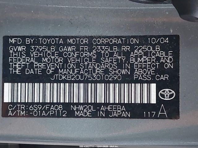 2005 TOYOTA PRIUS JTDKB20U753010290 Photo 8