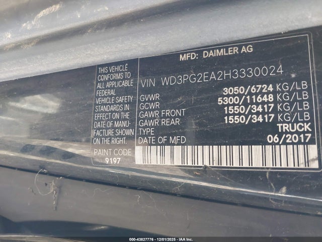 2017 MERCEDES-BENZ METRIS WD3PG2EA2H3330024 Photo 8