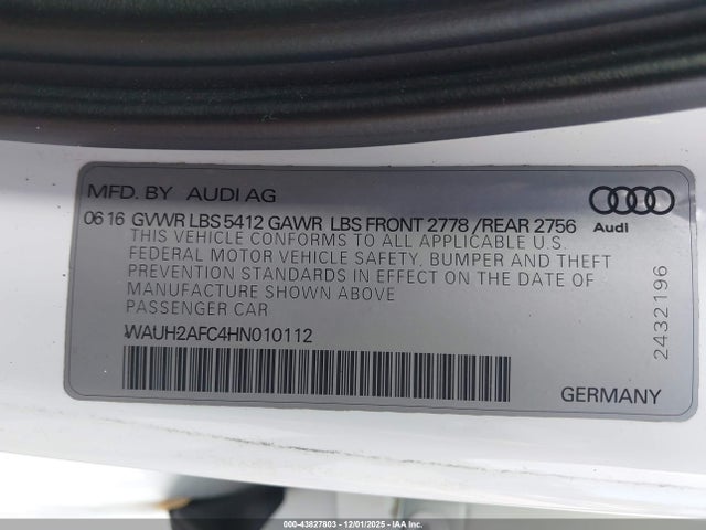 2017 AUDI A6 WAUH2AFC4HN010112 Photo 8