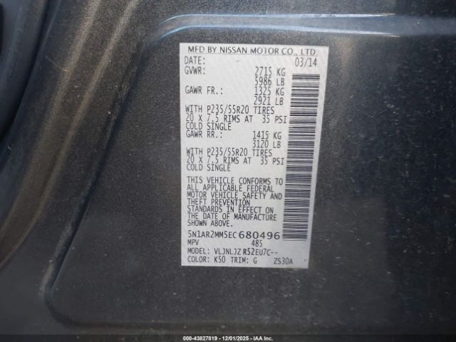 2014 NISSAN PATHFINDER 5N1AR2MM5EC680496 Photo 8