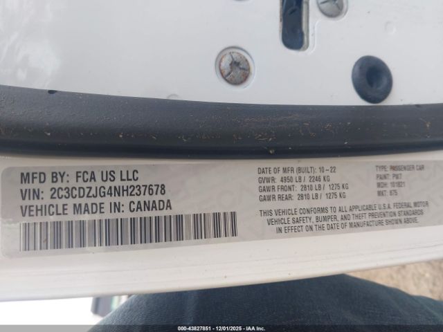 2022 DODGE CHALLENGER 2C3CDZJG4NH237678 Photo 8