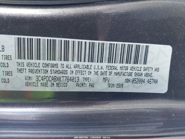 2019 DODGE JOURNEY 3C4PDCABXKT764013 Photo 8