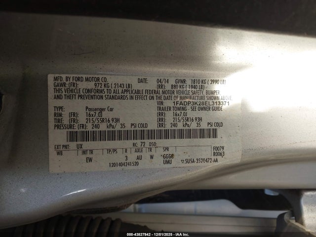 Ford FOCUS SE 2014 1FADP3K28EL313371 Image 9