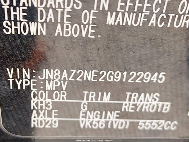 JN8AZ2NE2G9122945 Infiniti Qx80 Limited