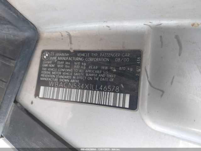 2001 BMW Z3 WBACN534X1LL46578 Photo 8