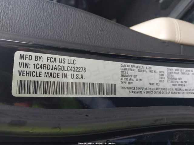 2020 DODGE DURANGO 1C4RDJAG0LC432278 Photo 8