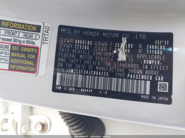 2018 HONDA CLARITY PLUG-IN HYBRID JHMZC5F34JC004225 Photo 8