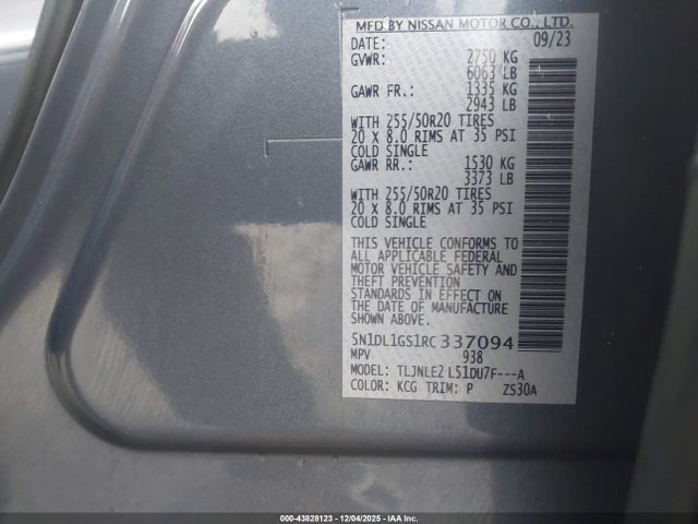 Aukcja sprzedaży 2024 Infiniti Qx60 Sensory Awd, vin: 5N1DL1GS1RC337094, numer aukcji: 43828123