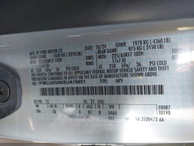 2025 FORD ESCAPE 1FMCU0GN6SUA18951 Photo 8