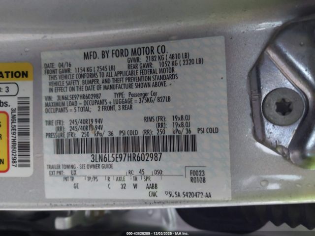 2017 LINCOLN MKZ 3LN6L5E97HR602987 Photo 8