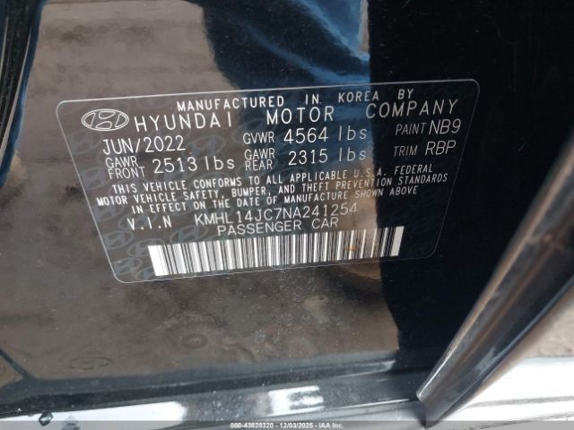 2022 HYUNDAI SONATA KMHL14JC7NA241254 Photo 8