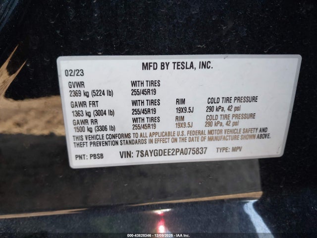 2023 TESLA MODEL Y 7SAYGDEE2PA075837 Photo 8