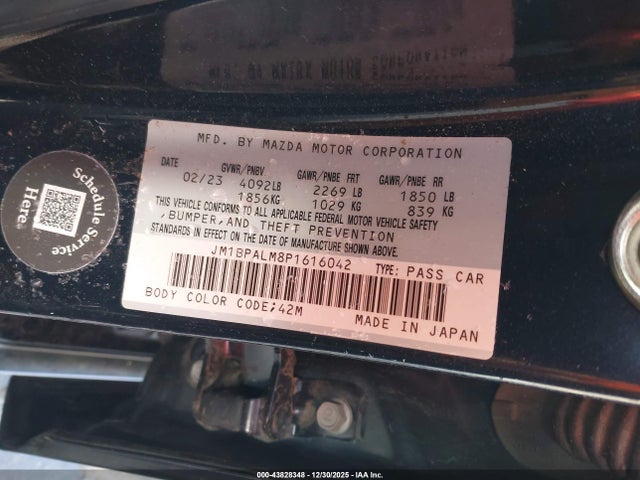 Aukcja sprzedaży 2023 Mazda Mazda3 2.5 S Preferred, vin: JM1BPALM8P1616042, numer aukcji: 43828348