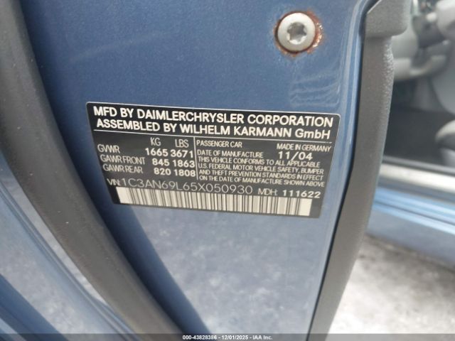 2005 CHRYSLER CROSSFIRE 1C3AN69L65X050930 Photo 8