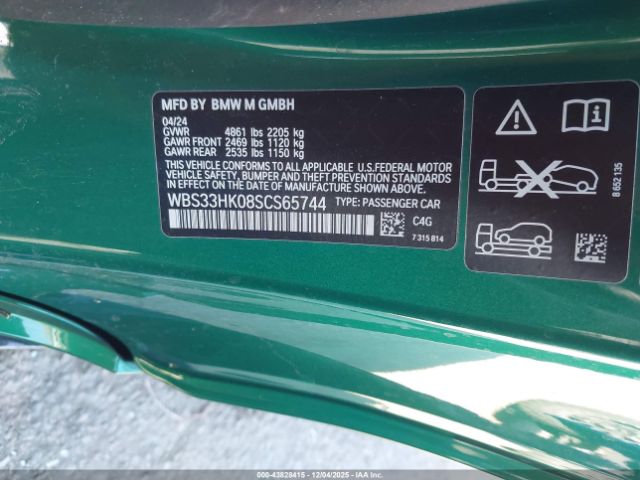 2025 BMW M4 WBS33HK08SCS65744 Photo 8