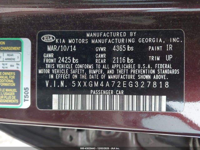 2014 KIA OPTIMA 5XXGM4A72EG327818 Photo 8