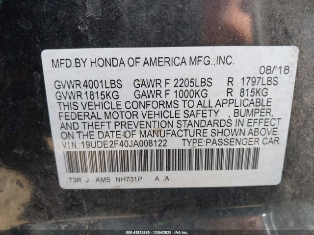 2018 ACURA ILX 19UDE2F40JA008122 Photo 8