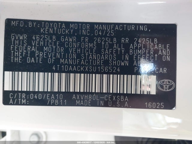 Toyota CAMRY SE 2025 4T1DAACKXSU156524 Image 9