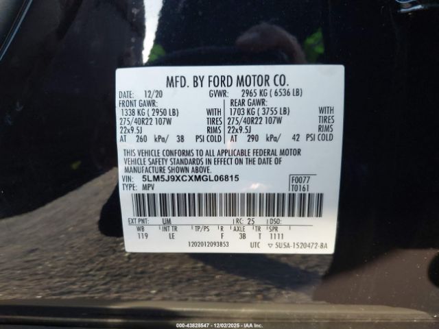 2021 LINCOLN AVIATOR 5LM5J9XCXMGL06815 Photo 8