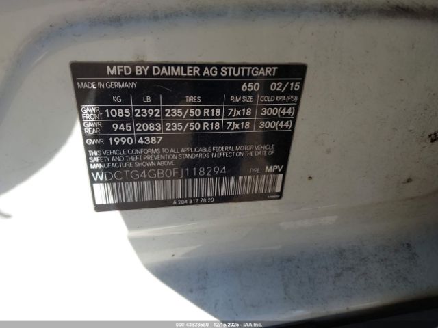 2015 MERCEDES-BENZ GLA 250 WDCTG4GB0FJ118294 Photo 8