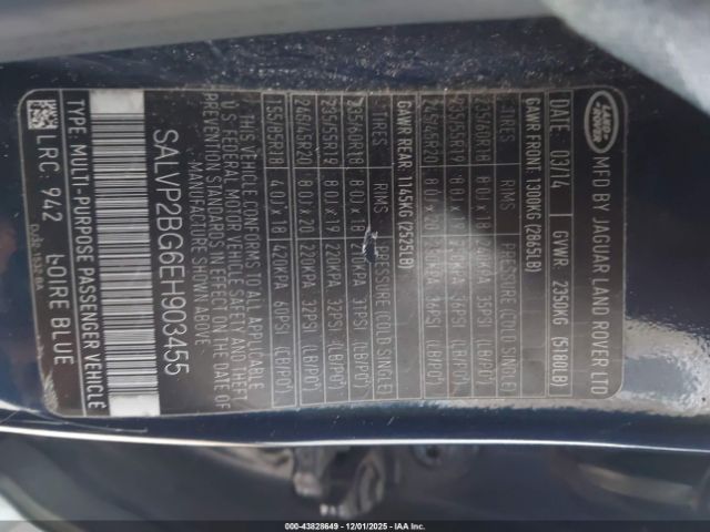 2014 LAND ROVER RANGE ROVER EVOQUE SALVP2BG6EH903455 Photo 8