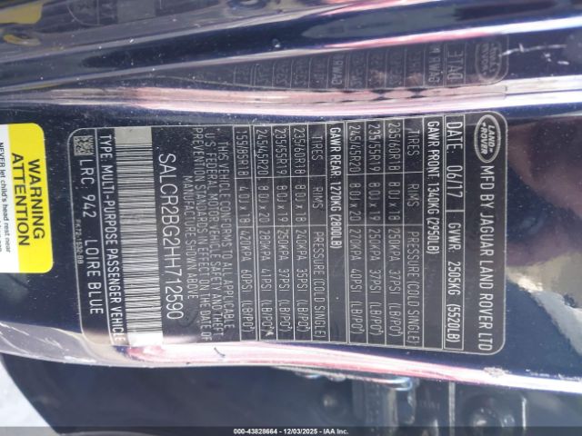 2017 LAND ROVER DISCOVERY SPORT SALCR2BG2HH712590 Photo 8