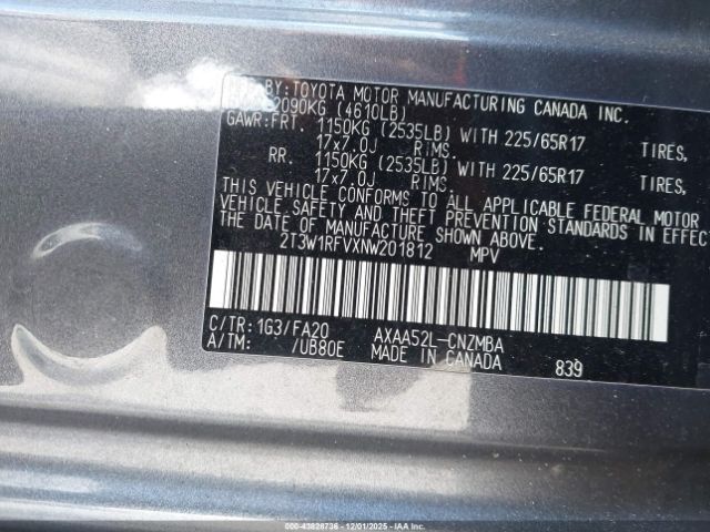 2022 TOYOTA RAV4 2T3W1RFVXNW201812 Photo 8