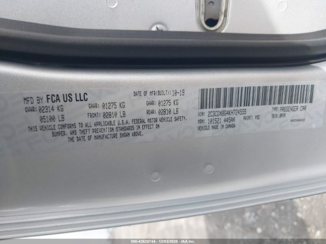 2019 DODGE CHARGER 2C3CDXBG4KH724555 Photo 8