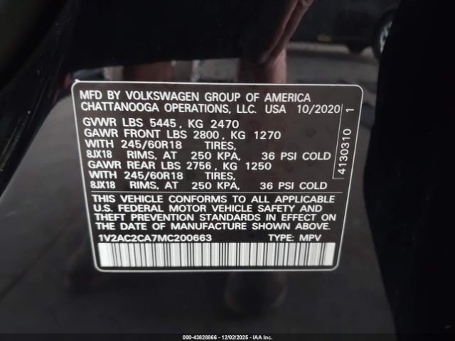 2021 VOLKSWAGEN ATLAS CROSS SPORT 1V2AC2CA7MC200663 Photo 8