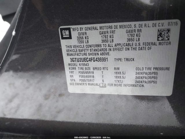 2015 GMC SIERRA 1500 3GTU2UEC4FG436991 Photo 8