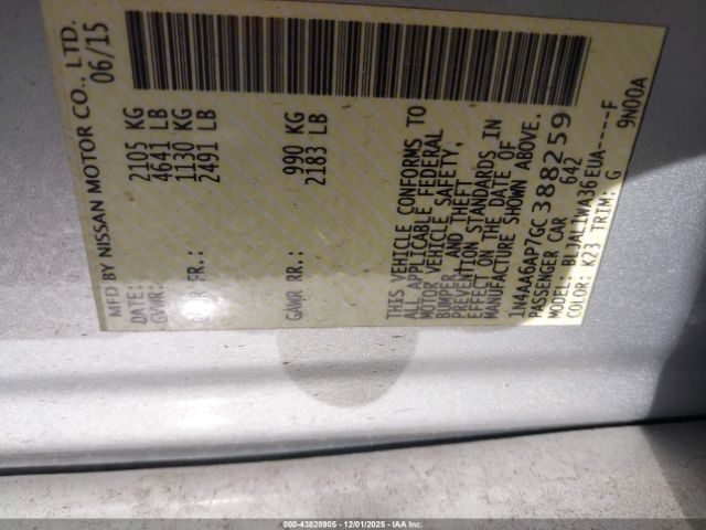 2016 NISSAN MAXIMA 1N4AA6AP7GC388259 Photo 8