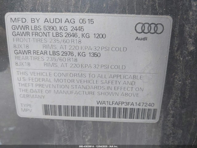 2015 AUDI Q5 WA1LFAFP3FA147240 Photo 8