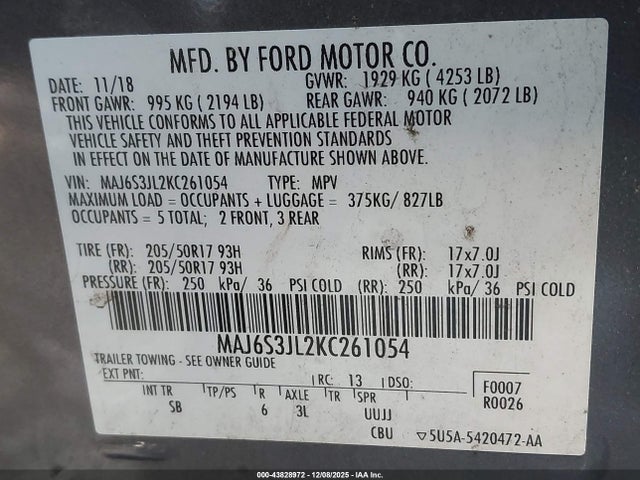 Ford Ecosport Ses 2019 MAJ6S3JL2KC261054 Image 9